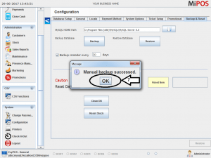 MiPOS System Backup Step 3