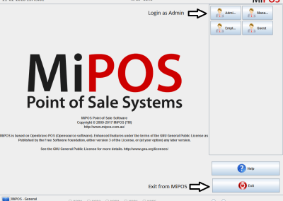 Login to MiPOS Software