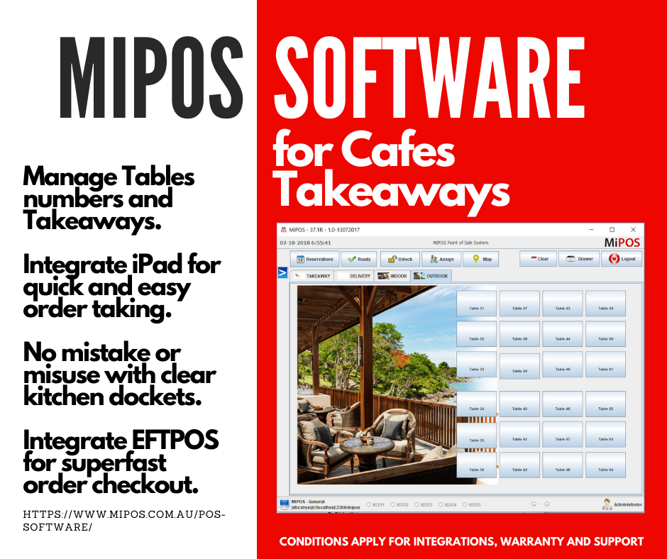 MiPOS Software for Cafes and Takeaways