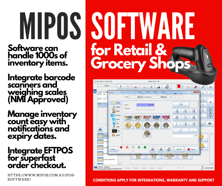 MiPOS Software for Retail and Grocery Shops