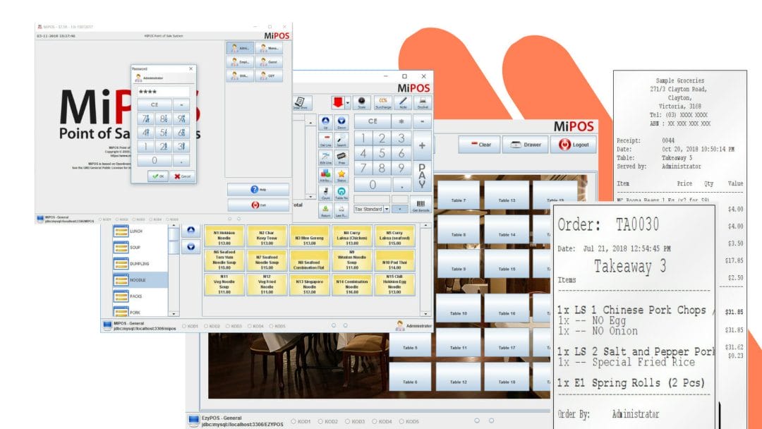 MiPOS Software - Screens