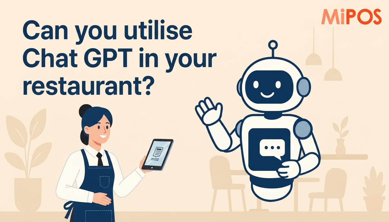 ChatGPT AI assisting restaurant staff with POS system and customer service