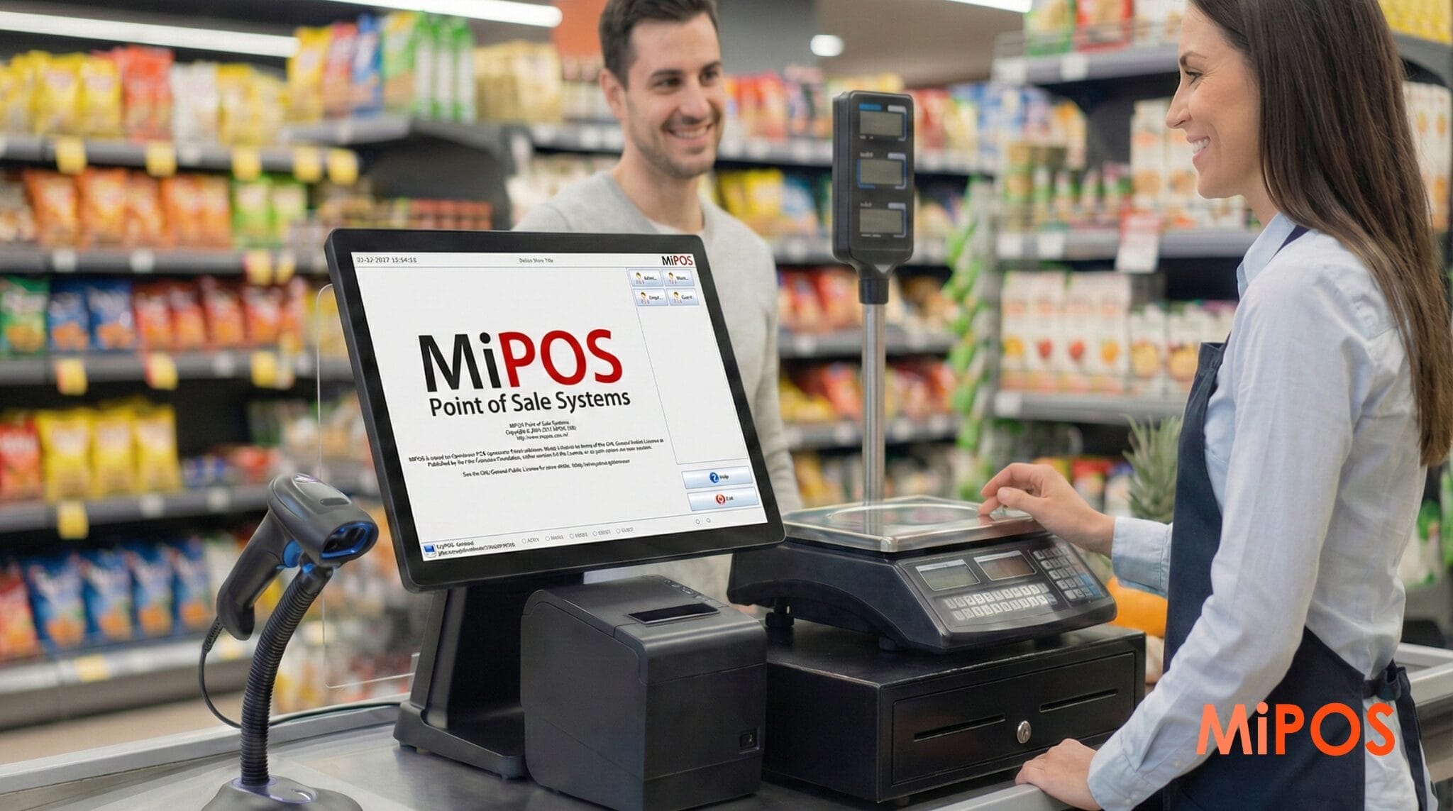 Staff using a multi-store POS system to serve customers in a modern retail shop