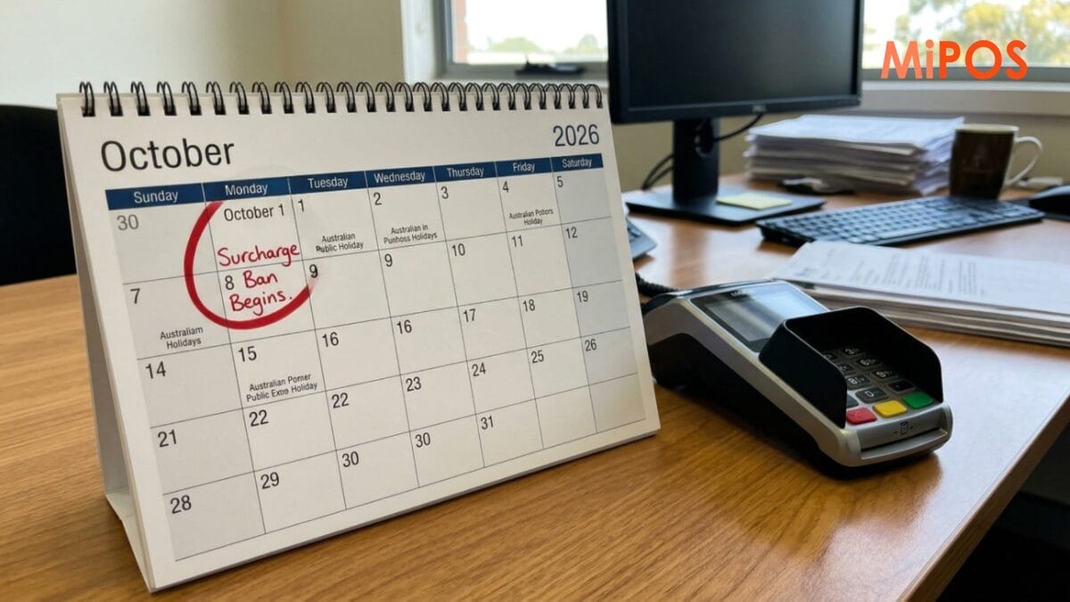 Calendar highlighting the October 2026 RBA surcharge ban date
